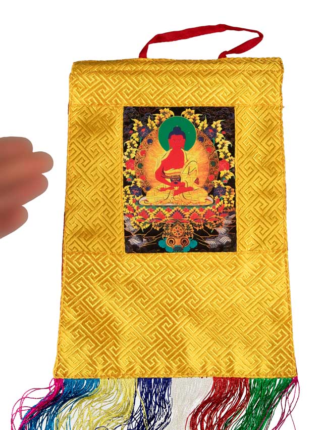 Thangka Miniature Bouddha Amitabha – Art Spirituel Du Népal