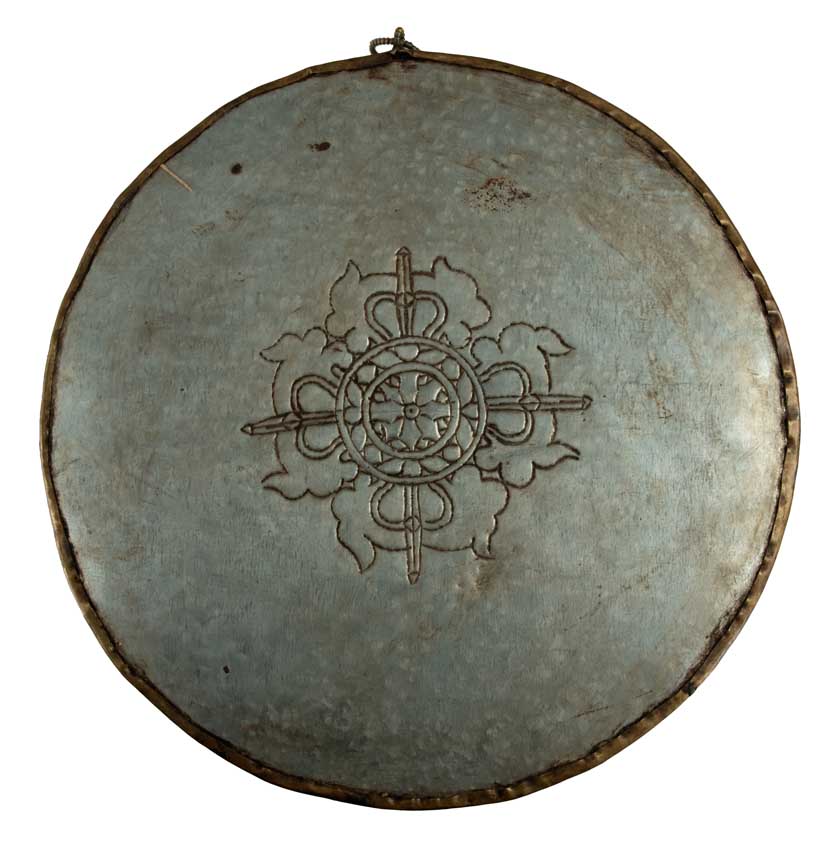 Plaque Murale Calendrier Tibétain Manjushri En Métal Repoussé – Mandala Bouddhiste Du Népal