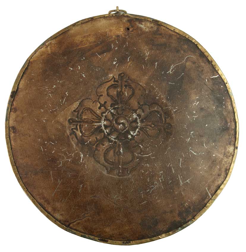 Plaque Murale Kalachakra Mandala En Métal Repoussé – Art Bouddhiste Tibétain Du Népal