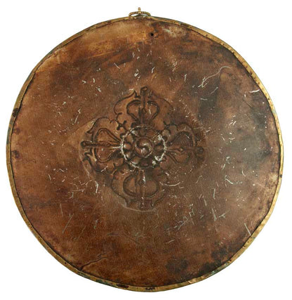 Plaque Murale Kalachakra Mandala En Métal Repoussé – Art Bouddhiste Tibétain Du Népal