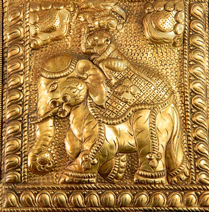 Plaque Murale Bouddhiste Les Quatre Frères Harmonieux En Métal Repoussé – Artisanat Du Népal