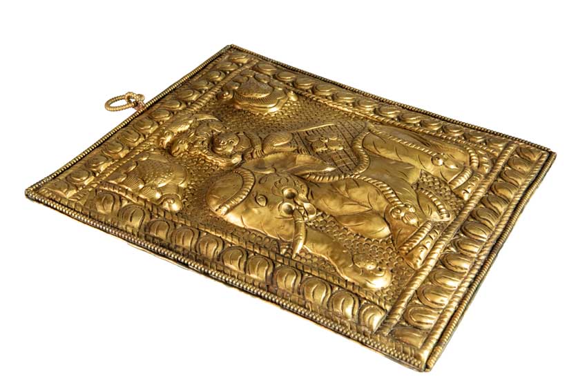 Plaque Murale Bouddhiste Les Quatre Frères Harmonieux En Métal Repoussé – Artisanat Du Népal