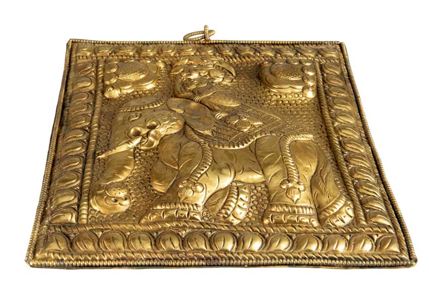 Plaque Murale Bouddhiste Les Quatre Frères Harmonieux En Métal Repoussé – Artisanat Du Népal