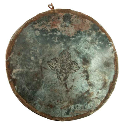Mandala Bouddha Tibétain En Métal Repoussé – Plaque Murale Spirituelle Du Népal