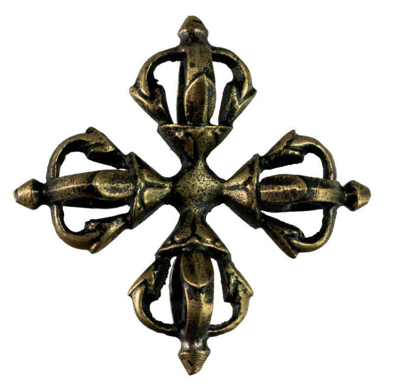 Double Vajra Dorje Tibétain – Symbole Rituel Bouddhiste En Métal Du Népal