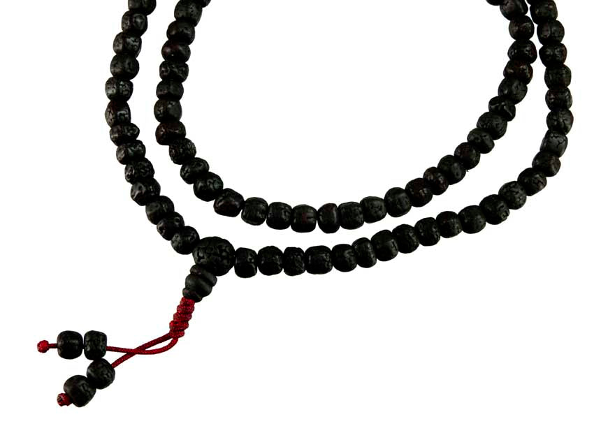 Mala Tibétain En Graines De Rudraksha Teintées – Chapelet Bouddhiste Du Népal