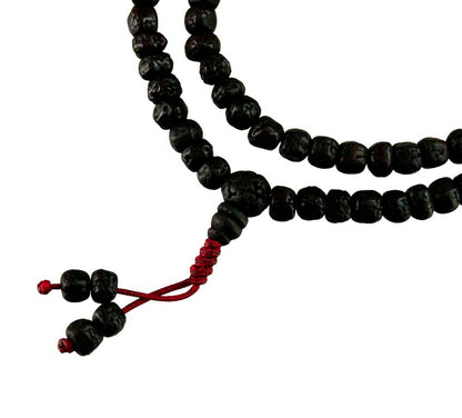 Mala Tibétain En Graines De Rudraksha Teintées – Chapelet Bouddhiste Du Népal