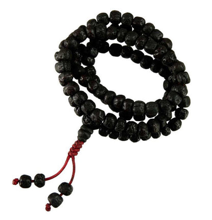 Mala Tibétain En Graines De Rudraksha Teintées – Chapelet Bouddhiste Du Népal