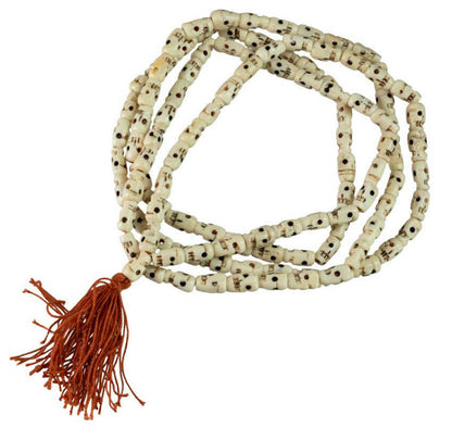 Chapelet Tête De Mort Tibétain En Os – Collier Spirituel Du Népal