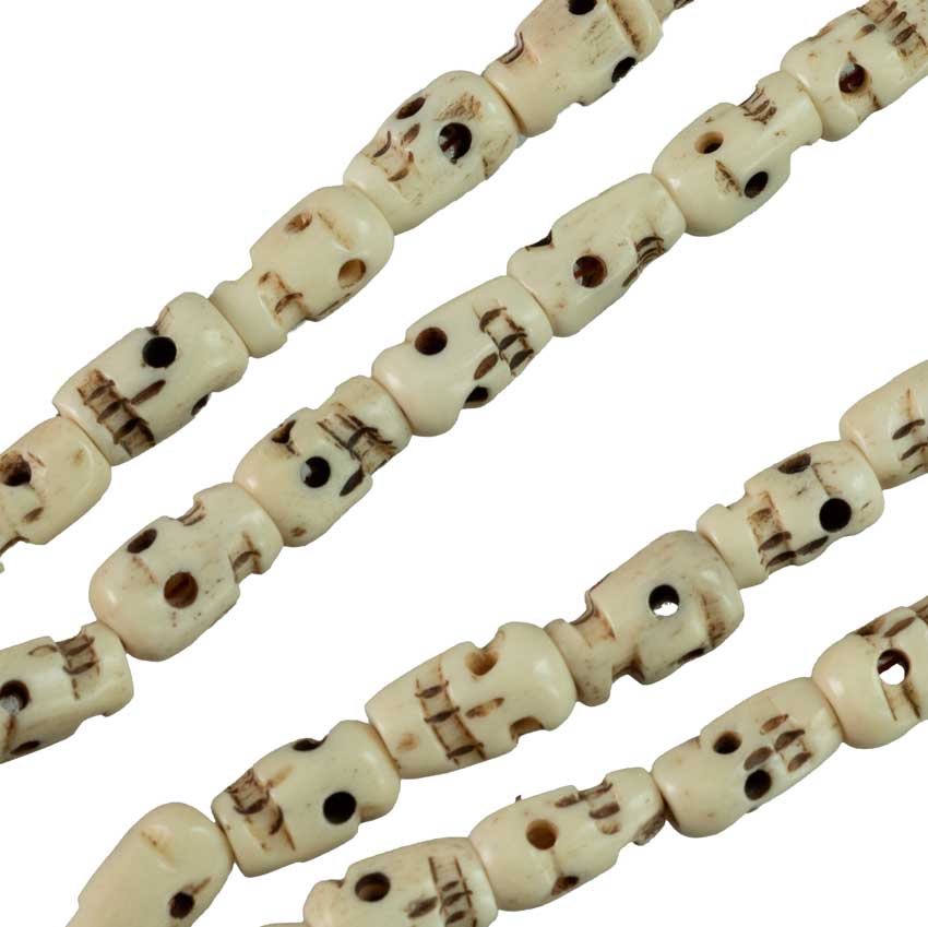 Chapelet Tête De Mort Tibétain En Os – Collier Spirituel Du Népal