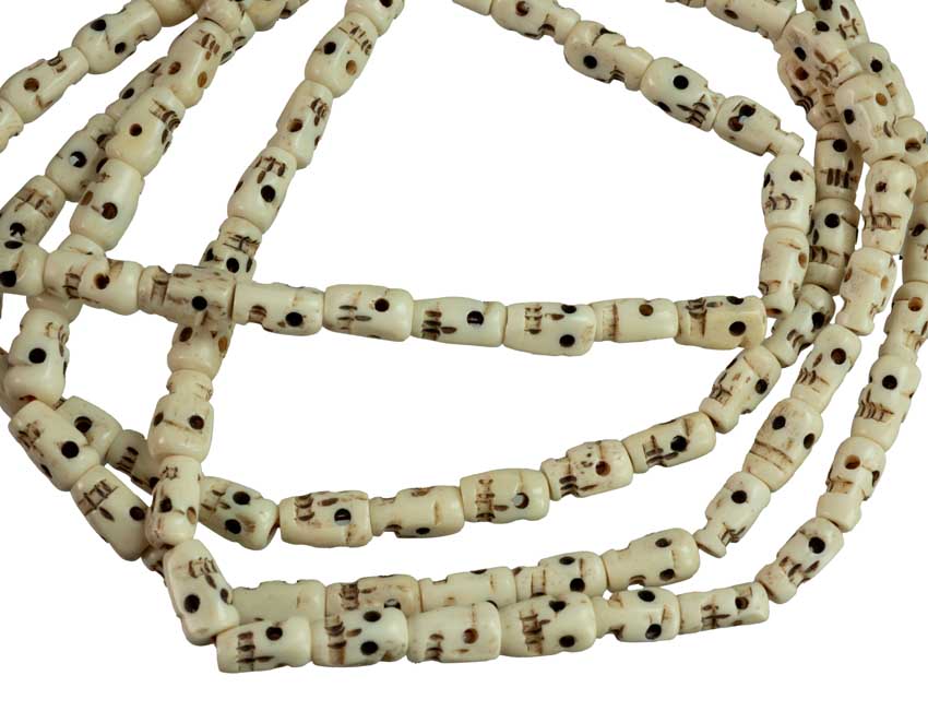 Chapelet Tête De Mort Tibétain En Os – Collier Spirituel Du Népal