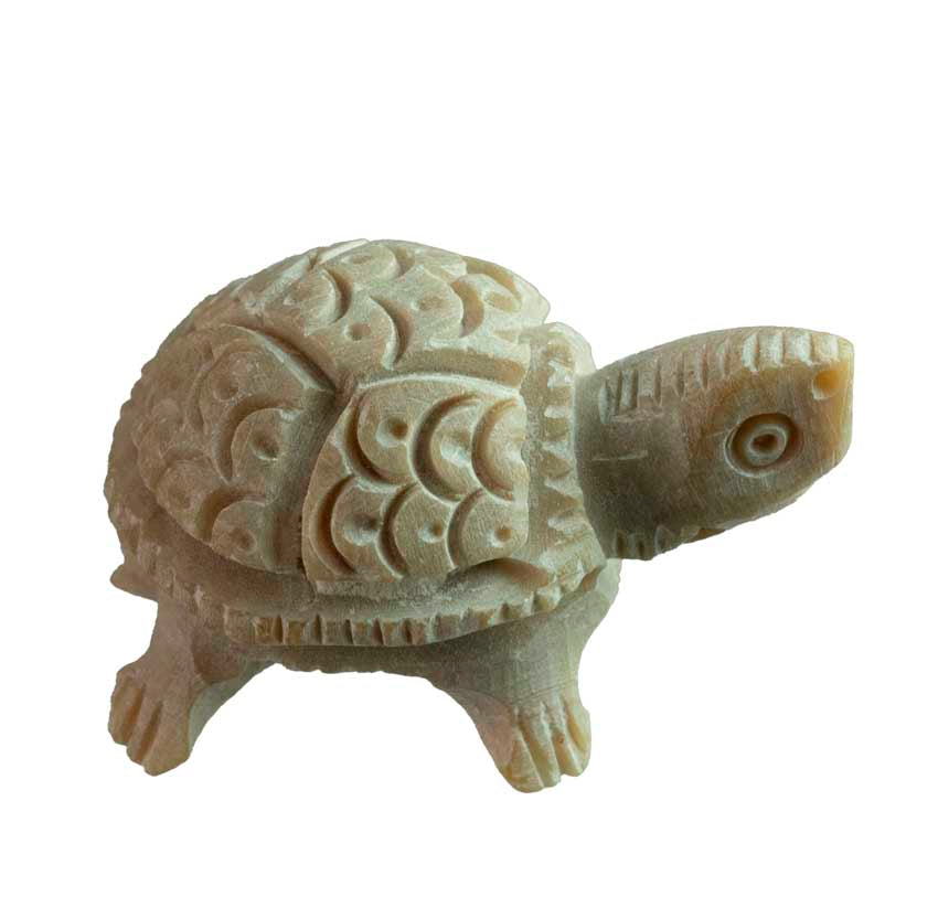 Figurine Tortue Miniature En Stéatite – Artisanat Indien