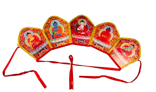 Couronne des Cinq Bouddhas Tathagata – Coiffe Bouddhiste Tibétaine du Népal