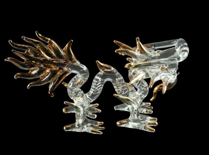 Figurine Dragon en Verre – Sculpture Décorative et Élégante