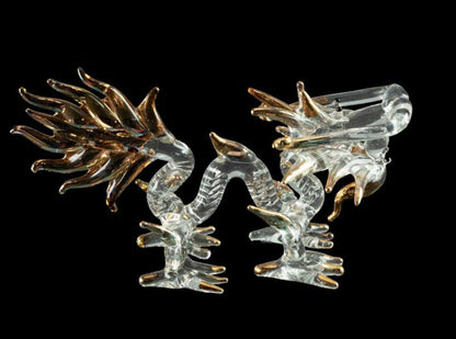 Figurine Dragon en Verre – Sculpture Décorative et Élégante