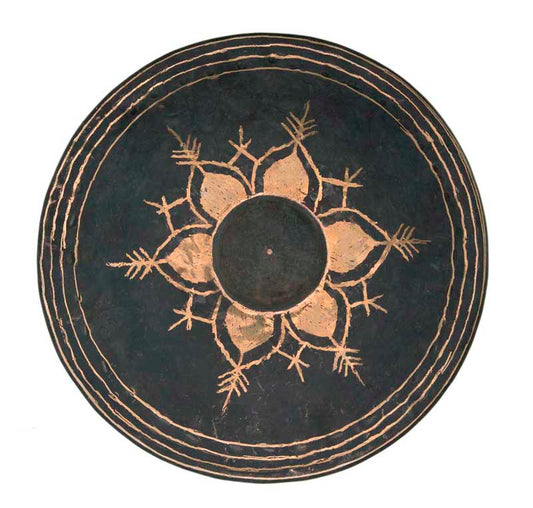 Gong birman artisanal – 28 cm en métal martelé à la main - Note La ou A
