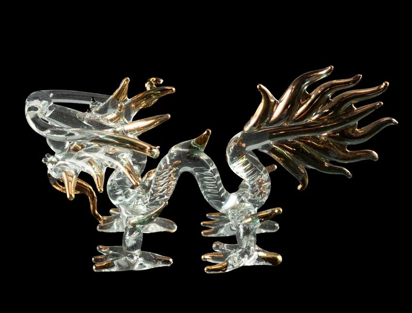 Figurine Dragon en Verre – Sculpture Décorative et Élégante