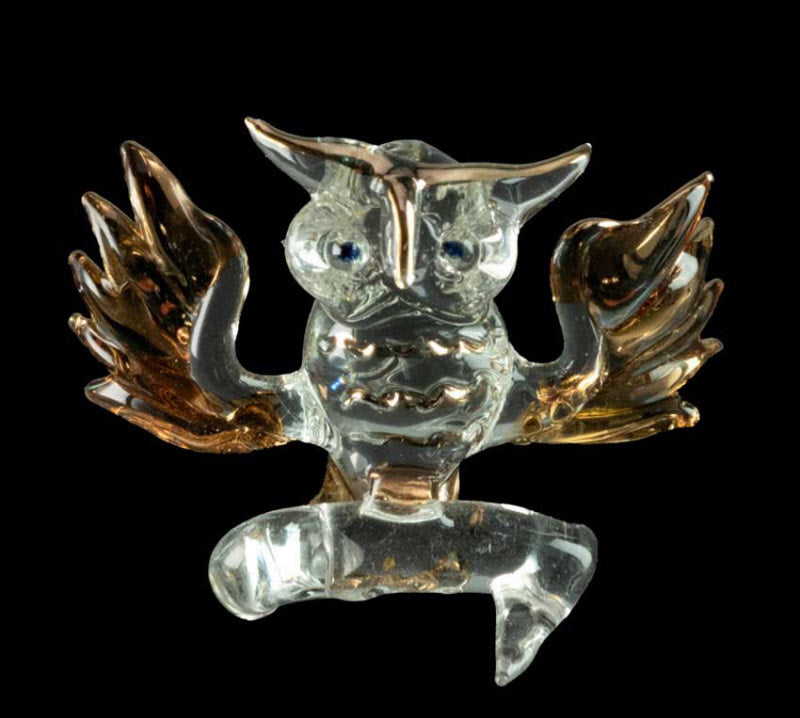 Figurine Chouette En Verre Soufflé – Sculpture Artisanale Élégante