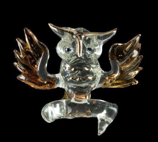 Figurine Chouette En Verre Soufflé – Sculpture Artisanale Élégante