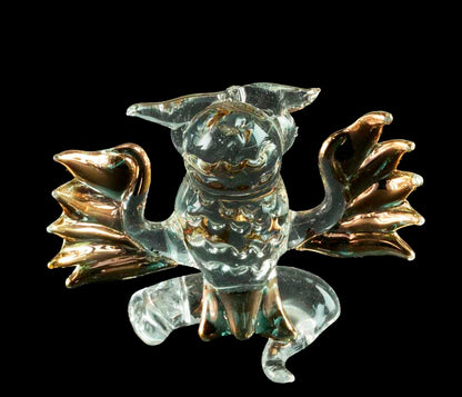 Figurine Chouette En Verre Soufflé – Sculpture Artisanale Élégante