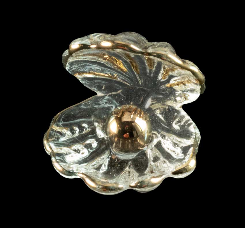 Figurine Coquillage avec Perle Dorée en Verre – Décoration Marine