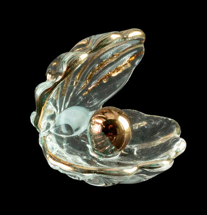 Figurine Coquillage avec Perle Dorée en Verre – Décoration Marine