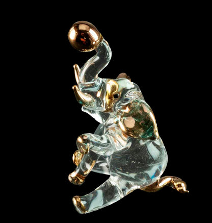 Figurine Éléphant en Verre – Sculpture Décorative et Symbolique