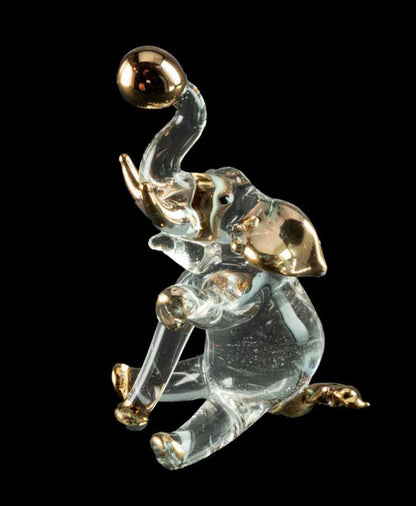 Figurine Éléphant en Verre – Sculpture Décorative et Symbolique