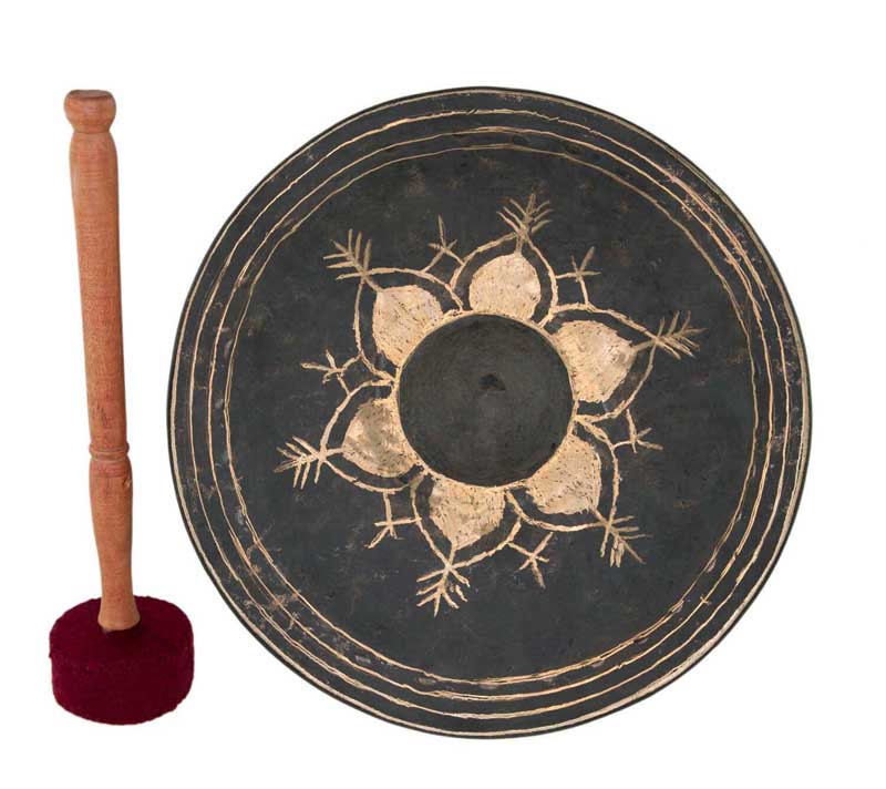 Gong birman artisanal – 28 cm en métal martelé à la main (note Mi / E)