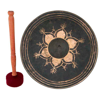 Gong birman artisanal – 28 cm en métal martelé à la main (note Mi / E)