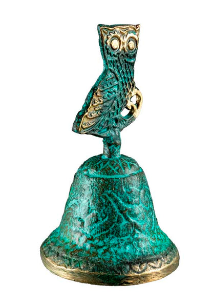 Cloche Chouette en Bronze – Décoration Artisanale de Grèce
