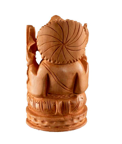 Figurine Ganesh En Bois – Artisanat Indien Fait Main