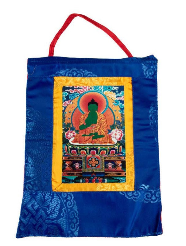 Thangka Miniature Bouddha Amoghasiddhi – Art Spirituel Du Népal