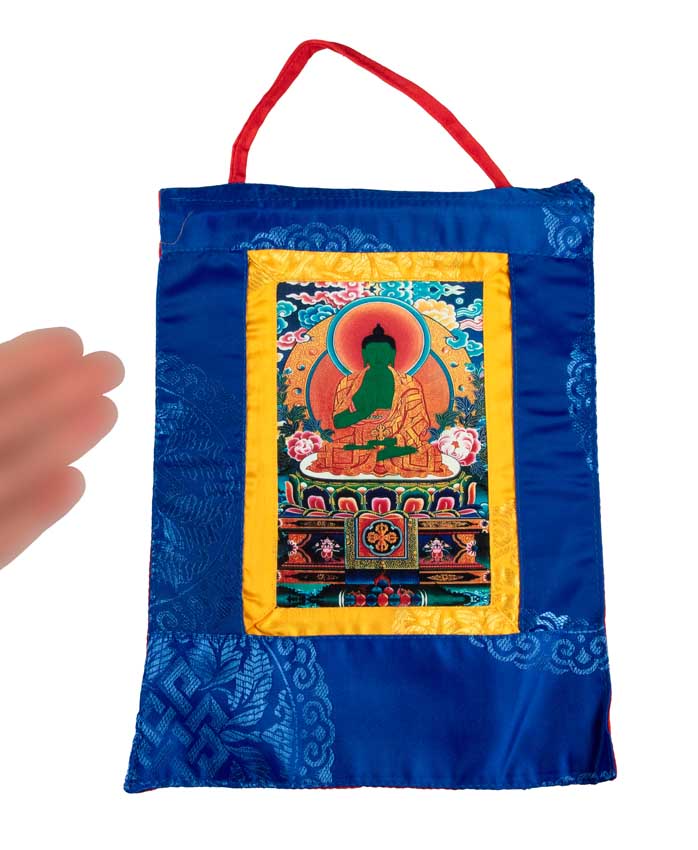Thangka Miniature Bouddha Amoghasiddhi – Art Spirituel Du Népal