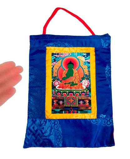 Thangka Miniature Bouddha Amoghasiddhi – Art Spirituel Du Népal