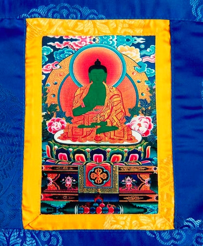 Thangka Miniature Bouddha Amoghasiddhi – Art Spirituel Du Népal