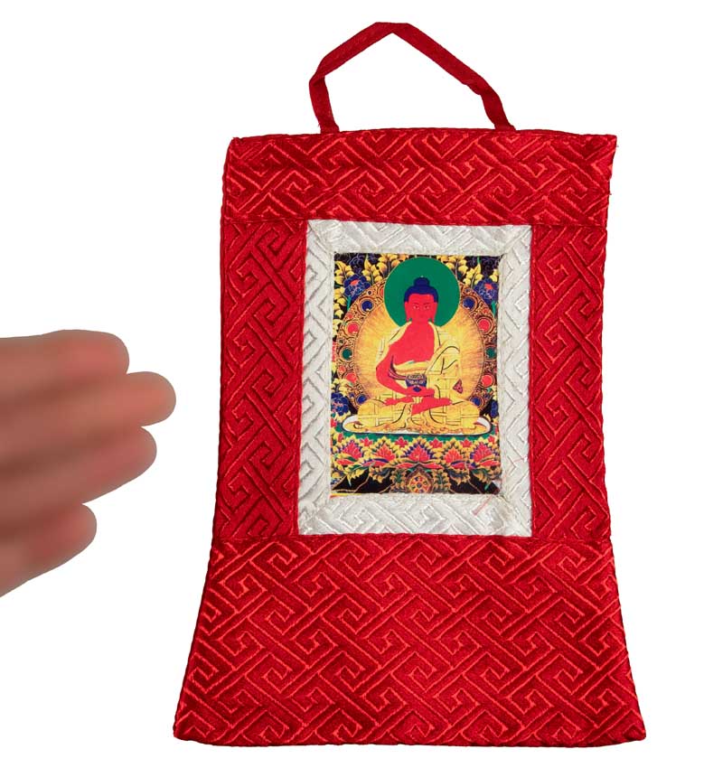 Thangka Miniature Bouddha Amitabha – Art Spirituel Du Népal