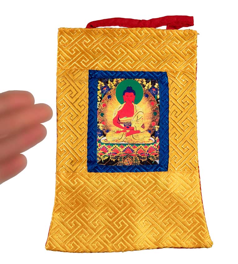 Thangka Miniature Bouddha Amitabha – Art Spirituel Du Népal