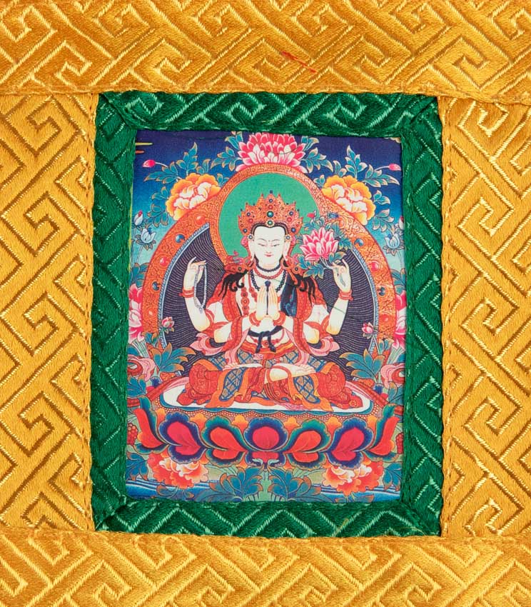 Thangka Miniature Chenrezig – Art Spirituel Du Népal