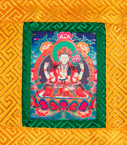 Thangka Miniature Chenrezig – Art Spirituel Du Népal