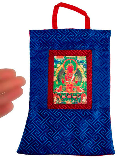 Thangka Miniature Bouddha Amitayus – Art Spirituel Du Népal