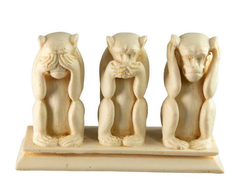 Statue 3 Singes de la Sagesse en Résine – Artisanat du Népal