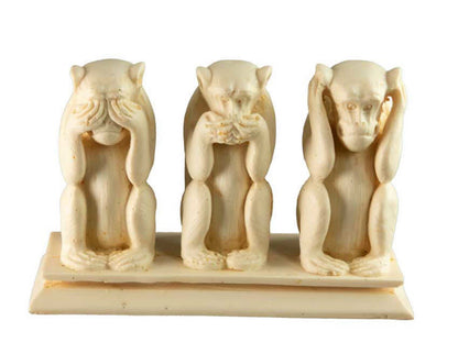 Statue 3 Singes de la Sagesse en Résine – Artisanat du Népal