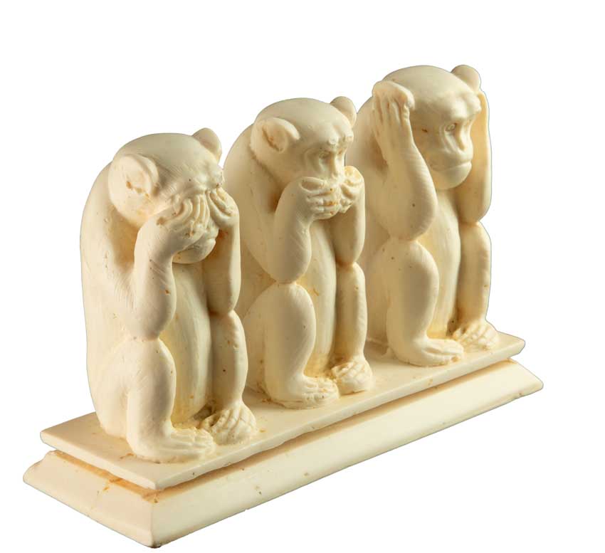 Statue 3 Singes de la Sagesse en Résine – Artisanat du Népal