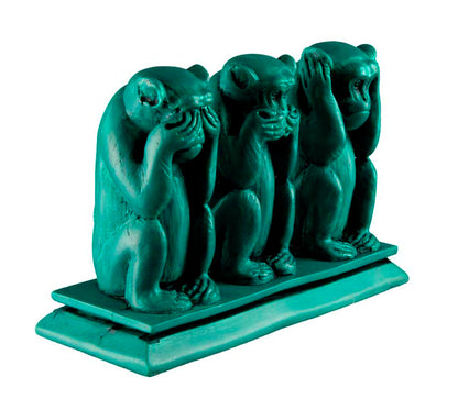 Statue 3 Singes de la Sagesse Turquoise en Résine – Népal