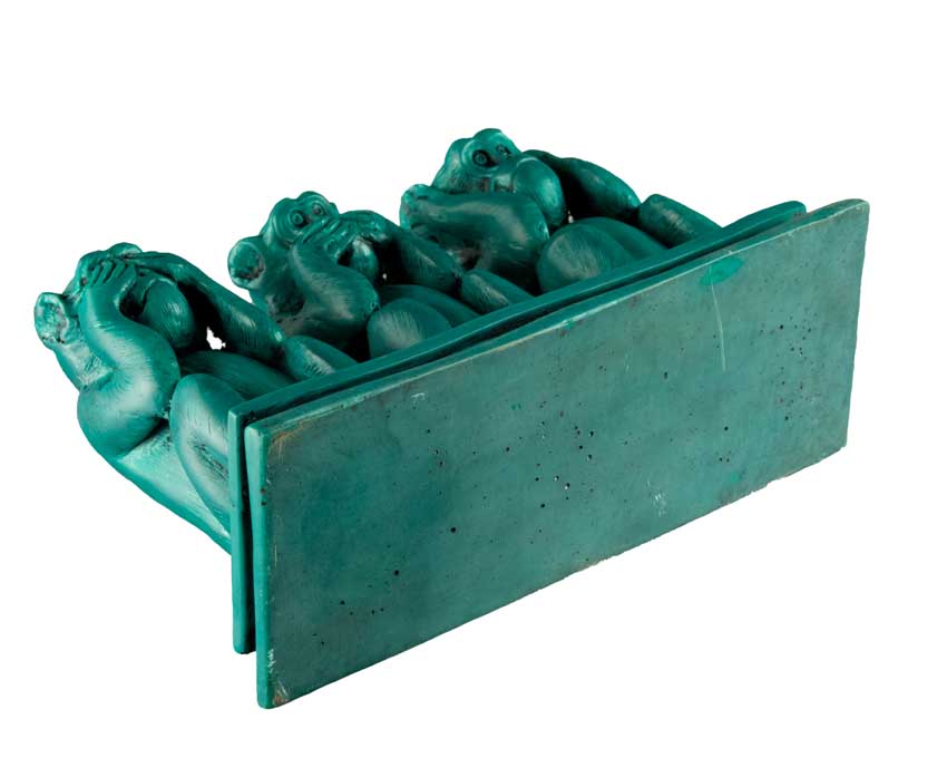 Statue 3 Singes de la Sagesse Turquoise en Résine – Népal