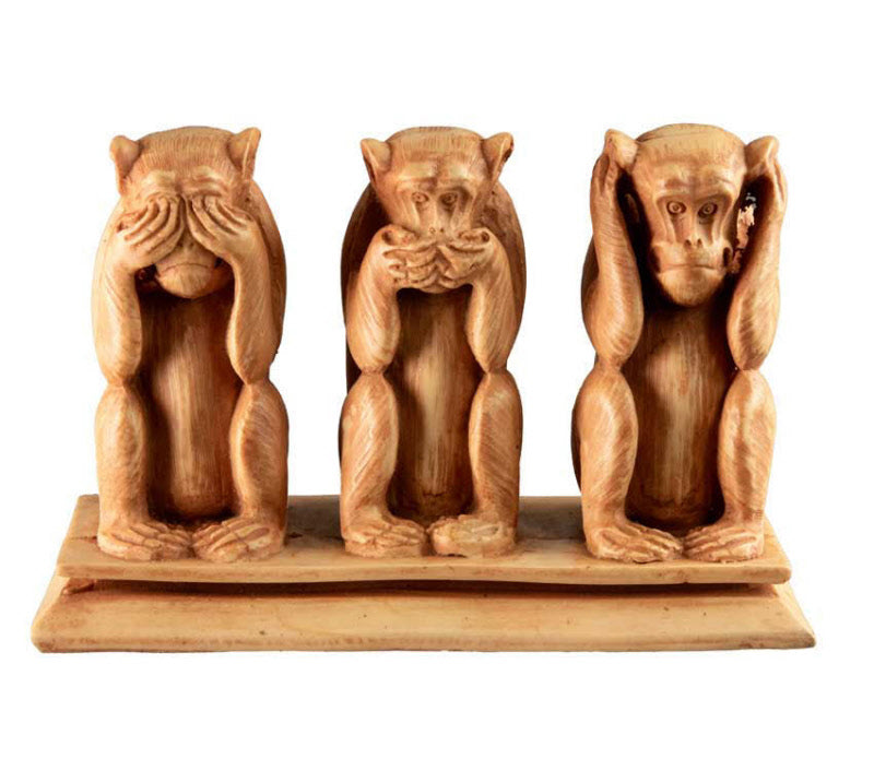 Statue 3 Singes de la Sagesse en Résine – Artisanat du Népal