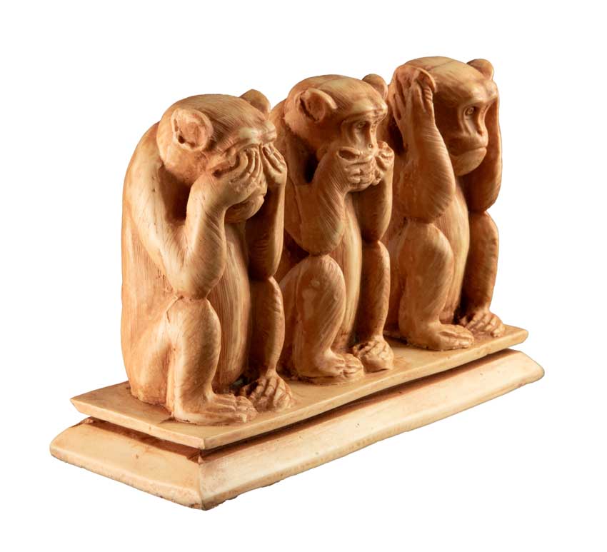 Statue 3 Singes de la Sagesse en Résine – Artisanat du Népal