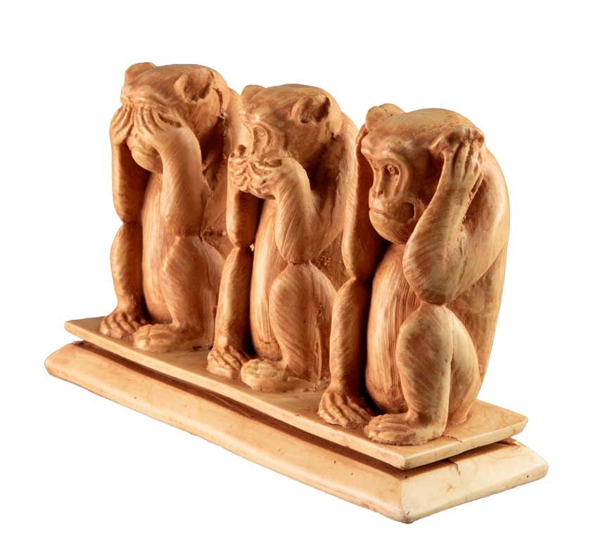 Statue 3 Singes de la Sagesse en Résine – Artisanat du Népal