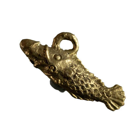 Porte-Clé Zizi Poisson En Laiton – Artisanat Thaïlandais